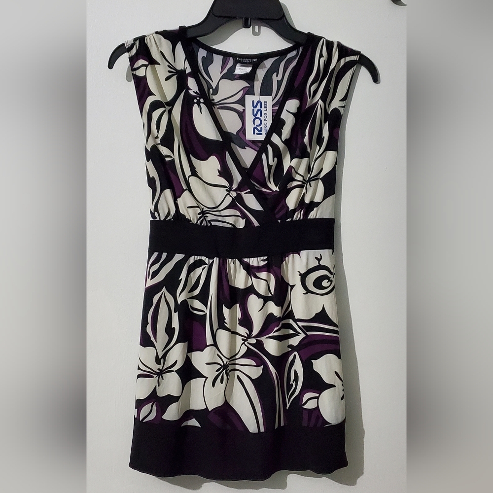 Perception Concepts women's floral print sleeveless tunic NWT